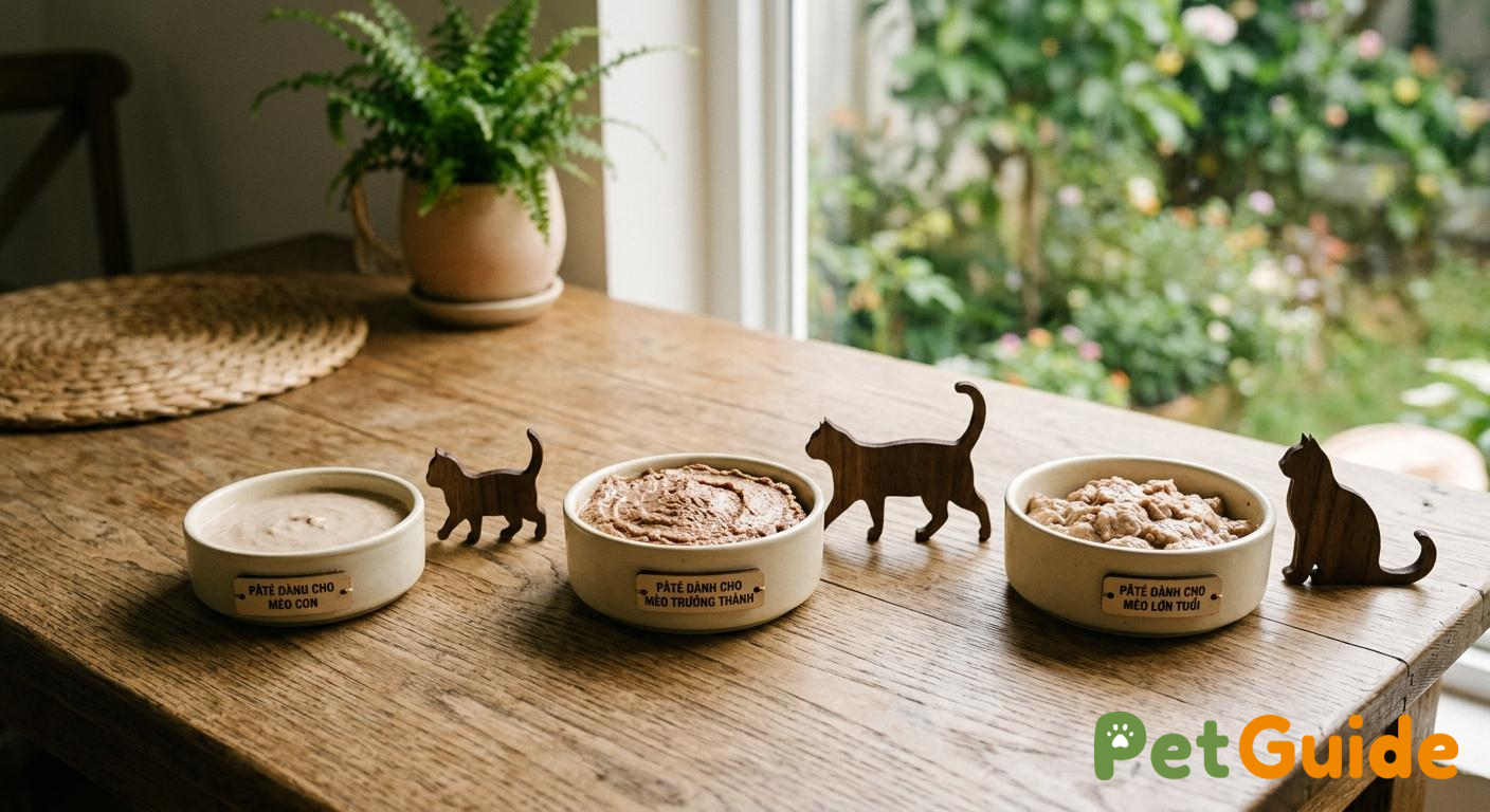 Chọn pate theo độ tuổi của mèo: điều cần biết