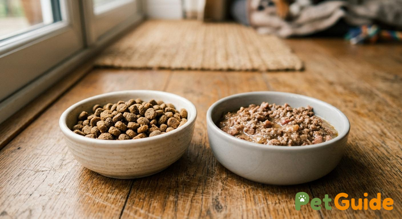 Thức ăn hạt khô hay thức ăn ướt cho chó con?